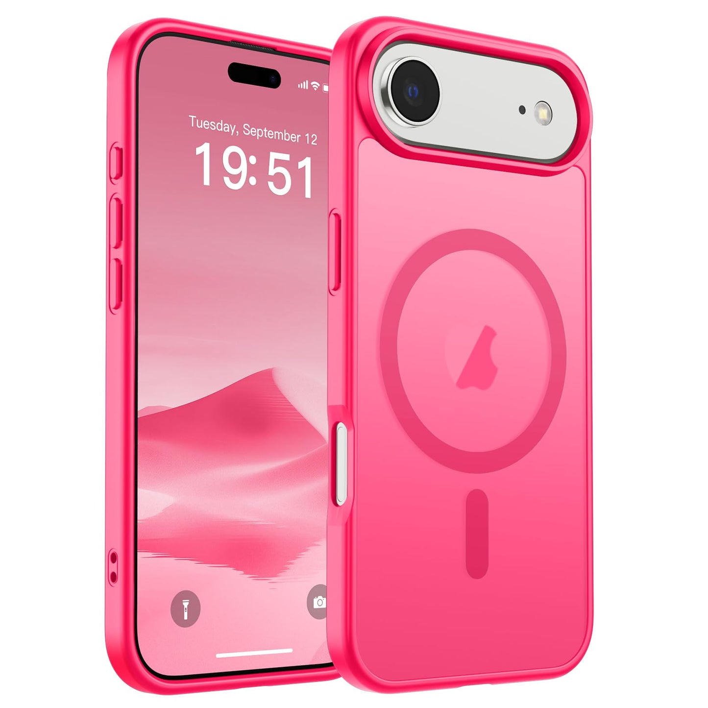 Magnetic for iPhone 14 Case & iPhone 13 Case (Compatible with MagSafe)(Military Grade Drop Protection) Translucent Matte Shockproof Phone Cover,Black