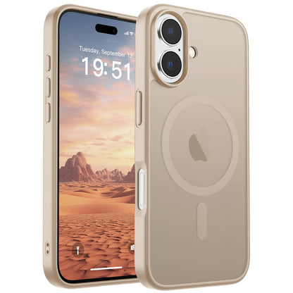 Magnetic for iPhone 14 Case & iPhone 13 Case (Compatible with MagSafe)(Military Grade Drop Protection) Translucent Matte Shockproof Phone Cover,Black