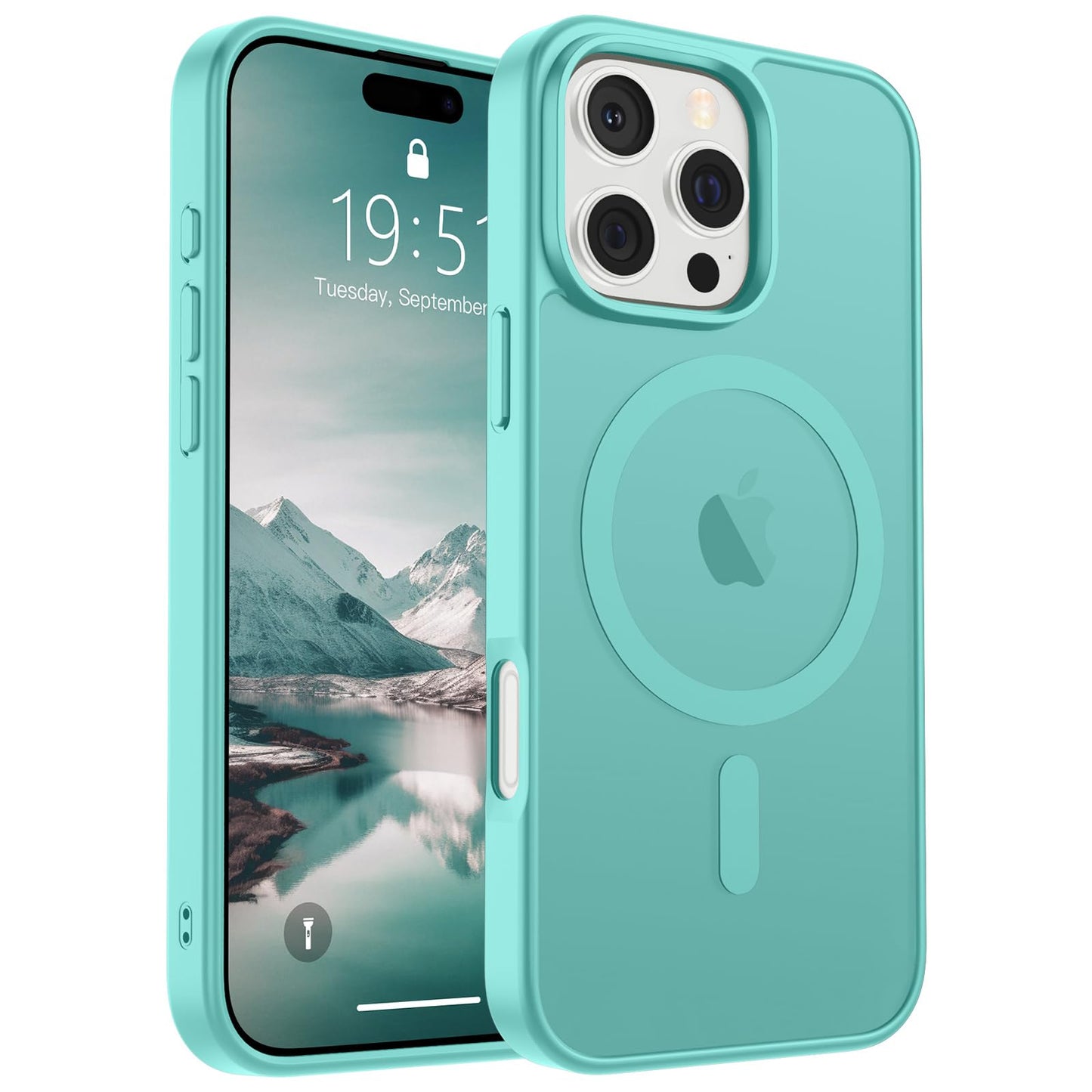 Magnetic for iPhone 14 Case & iPhone 13 Case (Compatible with MagSafe)(Military Grade Drop Protection) Translucent Matte Shockproof Phone Cover,Black