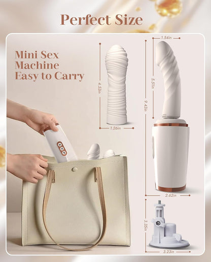 Thrusting Dildo Sex Machine - 14 Thrusting and Vibration Modes with Heating, Dual-Head, and Suction Cup