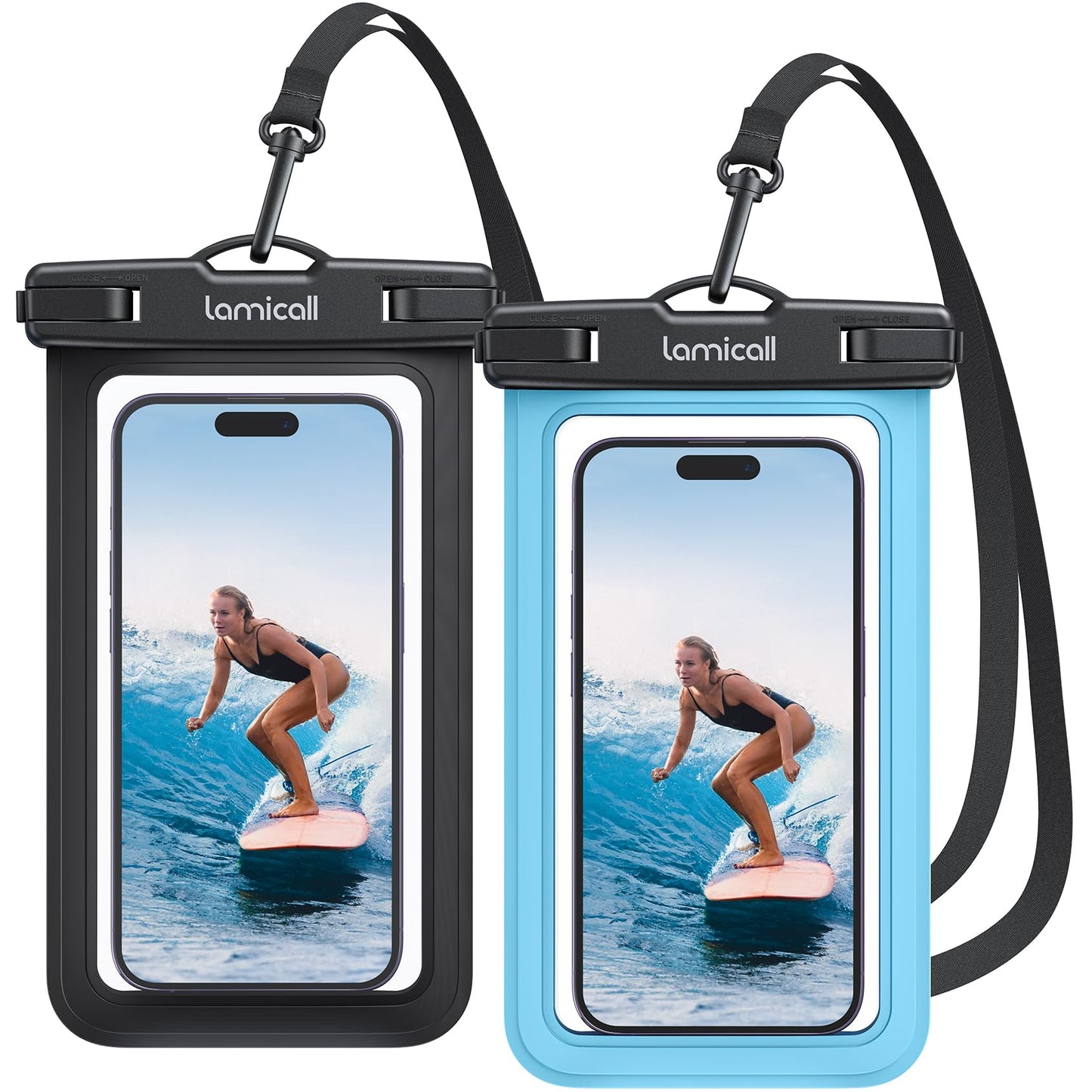 Waterproof Phone Pouch [2 Pack] – IPX8, Touch Screen, Fits 7" with Case