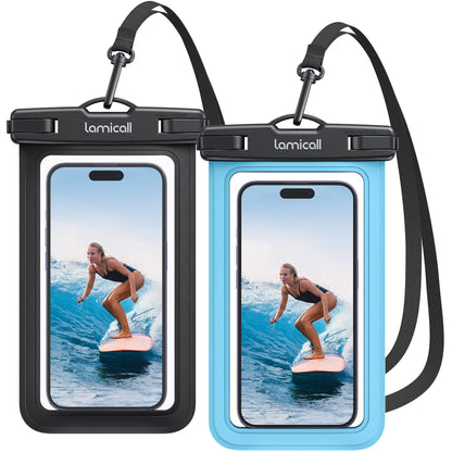 Waterproof Phone Pouch [2 Pack] – IPX8, Touch Screen, Fits 7" with Case