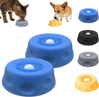 2pcs Dog Lick Bowl with Ball,Lick Ball Bowl for Dogs,Dog Licking Bowl with Rolling Ball,Slow Feeder Ball Bowl to Slow Pet Eating,Rolling Ball Dog Bowl Give Pet More Time to Enjoy Eating. (Blue-2pcs)