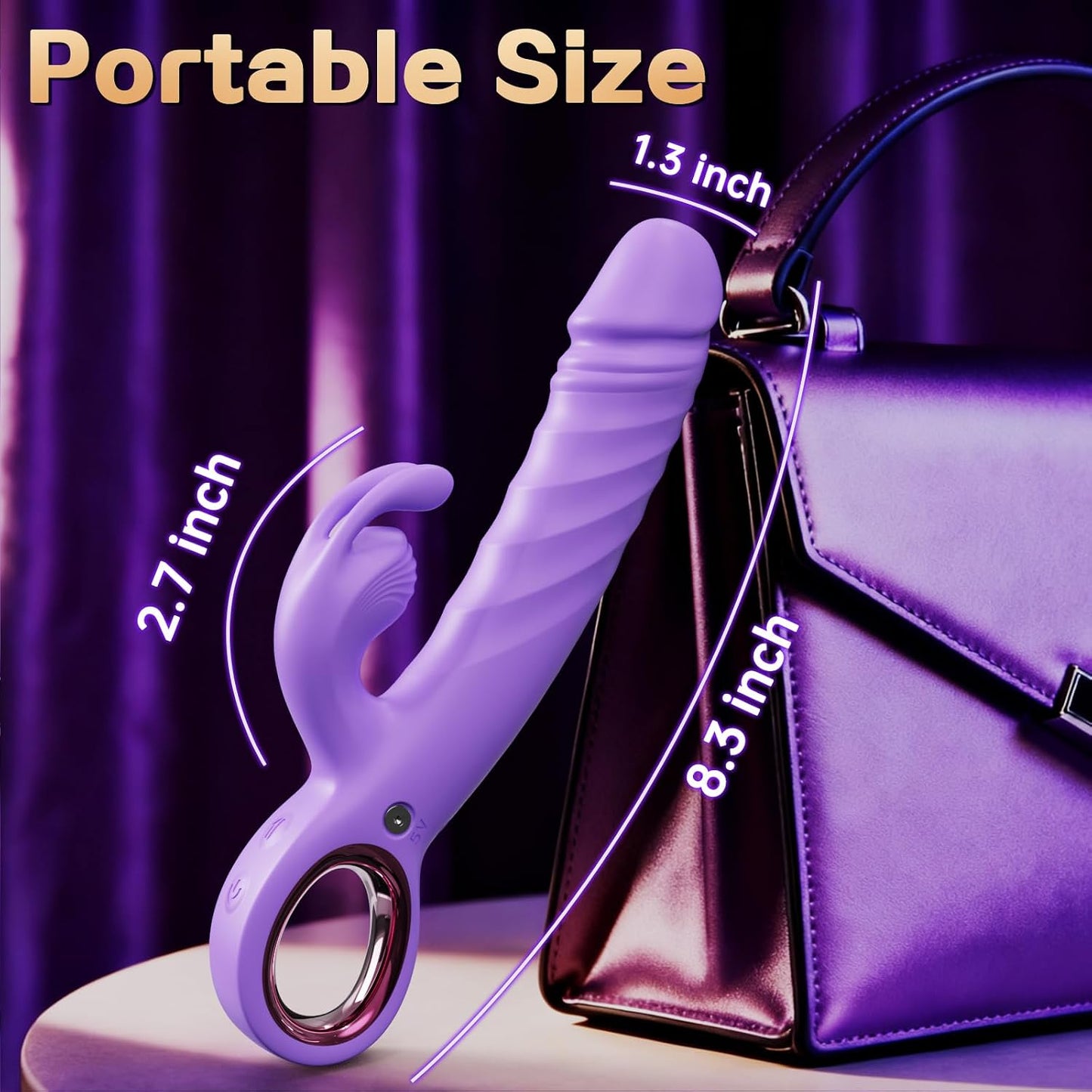 Thrusting Vibrator Adult Sex Toys - Dildos Vibrators for G Spot Clitoral with 7 Thrusting and 7 Vibrating Modes, Rabbit Sex Toys for Women Couples Purple