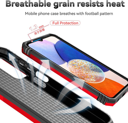 Phone Case Compatible with Samsung Galaxy A16 5G Case with HD Screen Protector & Slide Camera Cover & Kickstand, [Military-Grade] Phone Case for Samsung A16 (Red)