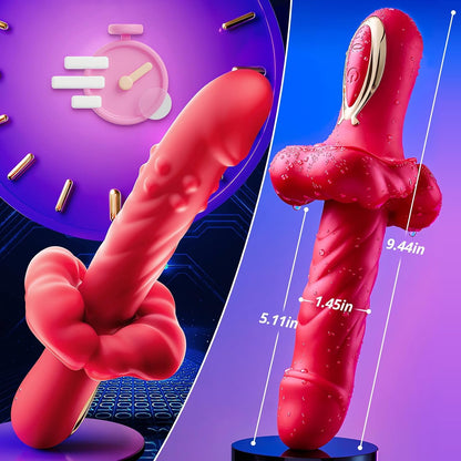 Vibrating Dildo G Spot Vibrator Clitoral Stimulator Heating Stick Realistic Dildos with 5 Thrusting 10 Vibration Modes 3 in1 Adult Sex Toys for Women Men Couple Romi