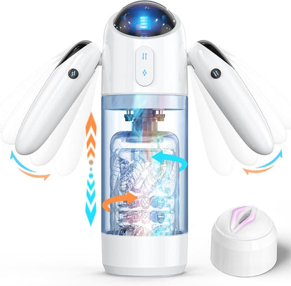Automatic Male Masturbator Sex Toys for Men, Male Sex Toys with 4 Thrusting & 7 Rotation Modes, Pocket Pussy Male Stroker with 7 Color Ambient Lighting, Sex Toy Sex Machine, Adult Sex Toys