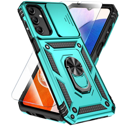 Phone Case Compatible with Samsung Galaxy A16 5G Case with HD Screen Protector & Slide Camera Cover & Kickstand, [Military-Grade] Phone Case for Samsung A16 (Red)
