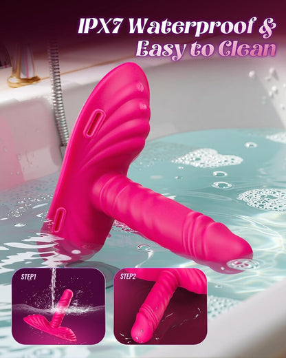 Thrusting Dildo Vibrator Riding Grinding Sex Toy, Strap On Dildos with 9 Vibrating 3 Thrusting Adult Sex Toys Women Couple G Spot Clit Anal Finger Vibrators Sex Machine Nipple Jewelry Toys