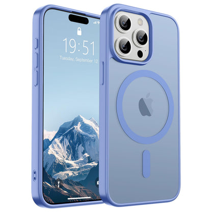 Magnetic for iPhone 14 Case & iPhone 13 Case (Compatible with MagSafe)(Military Grade Drop Protection) Translucent Matte Shockproof Phone Cover,Black