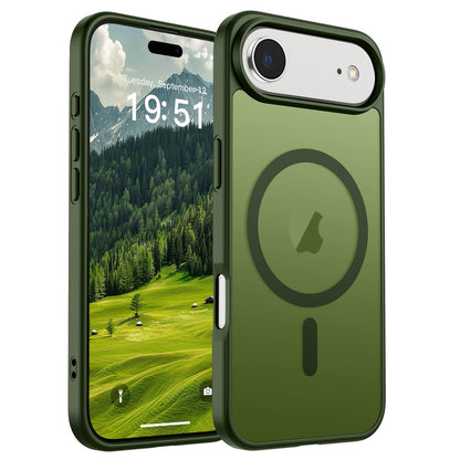 Magnetic for iPhone 14 Case & iPhone 13 Case (Compatible with MagSafe)(Military Grade Drop Protection) Translucent Matte Shockproof Phone Cover,Black