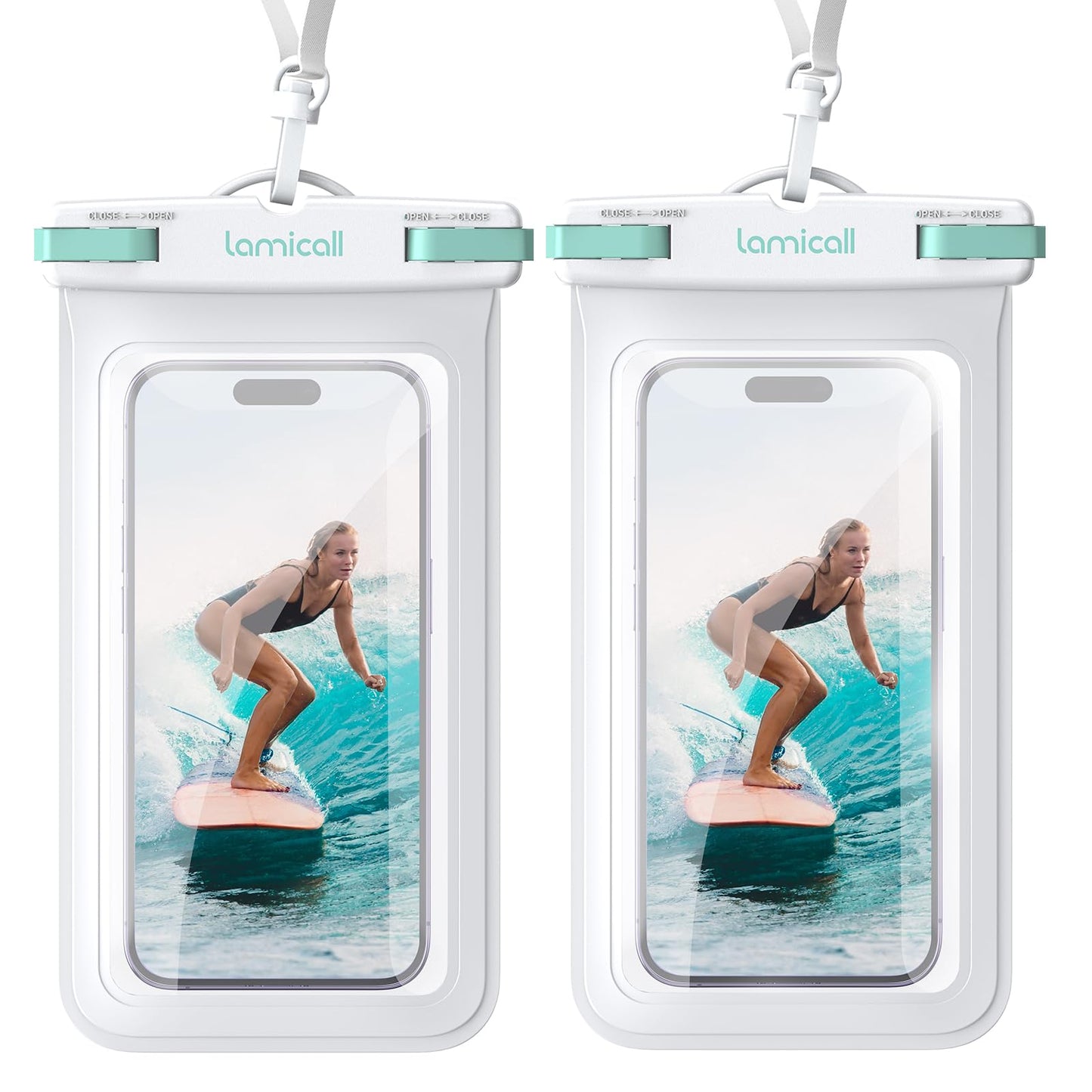 Waterproof Phone Pouch [2 Pack] – IPX8, Touch Screen, Fits 7" with Case