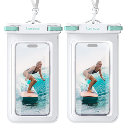 Waterproof Phone Pouch [2 Pack] – IPX8, Touch Screen, Fits 7" with Case