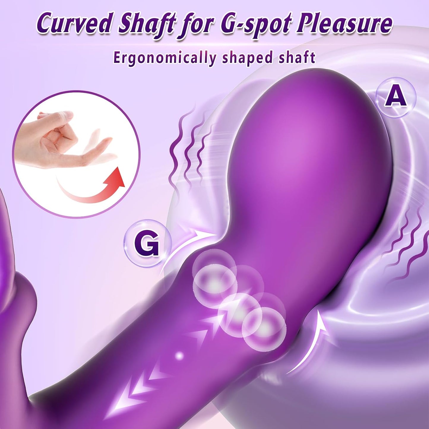 Thrusting Dildo Vibrators Sex Toys for Women - Adult Toys G Spot Rabbit Vibrator with 9 Swing and 9 Vibrate Modes, Silicone Clitoral Stimulator Sex Toy for Solo and Couples Pleasure