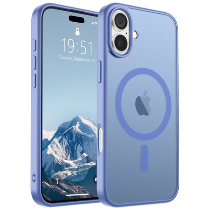 Magnetic for iPhone 14 Case & iPhone 13 Case (Compatible with MagSafe)(Military Grade Drop Protection) Translucent Matte Shockproof Phone Cover,Black