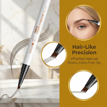 4-Claw Liquid Eyebrow Pencil, 6 Colors, Waterproof Natural Looking Microblading Effect, Professional Makeup Tool with Fine Tip (2#Dark Coffee)