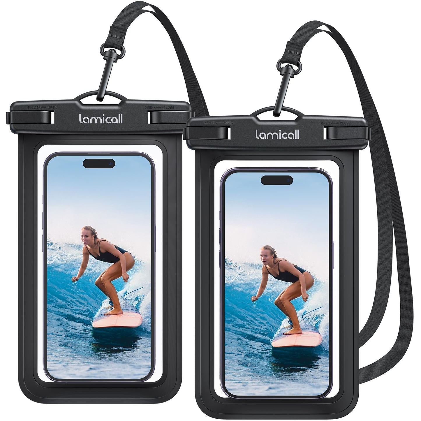 Waterproof Phone Pouch [2 Pack] – IPX8, Touch Screen, Fits 7" with Case