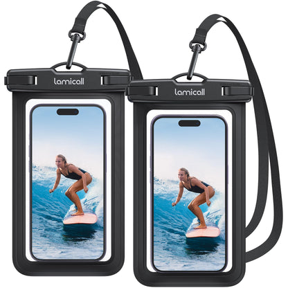 Waterproof Phone Pouch [2 Pack] – IPX8, Touch Screen, Fits 7" with Case
