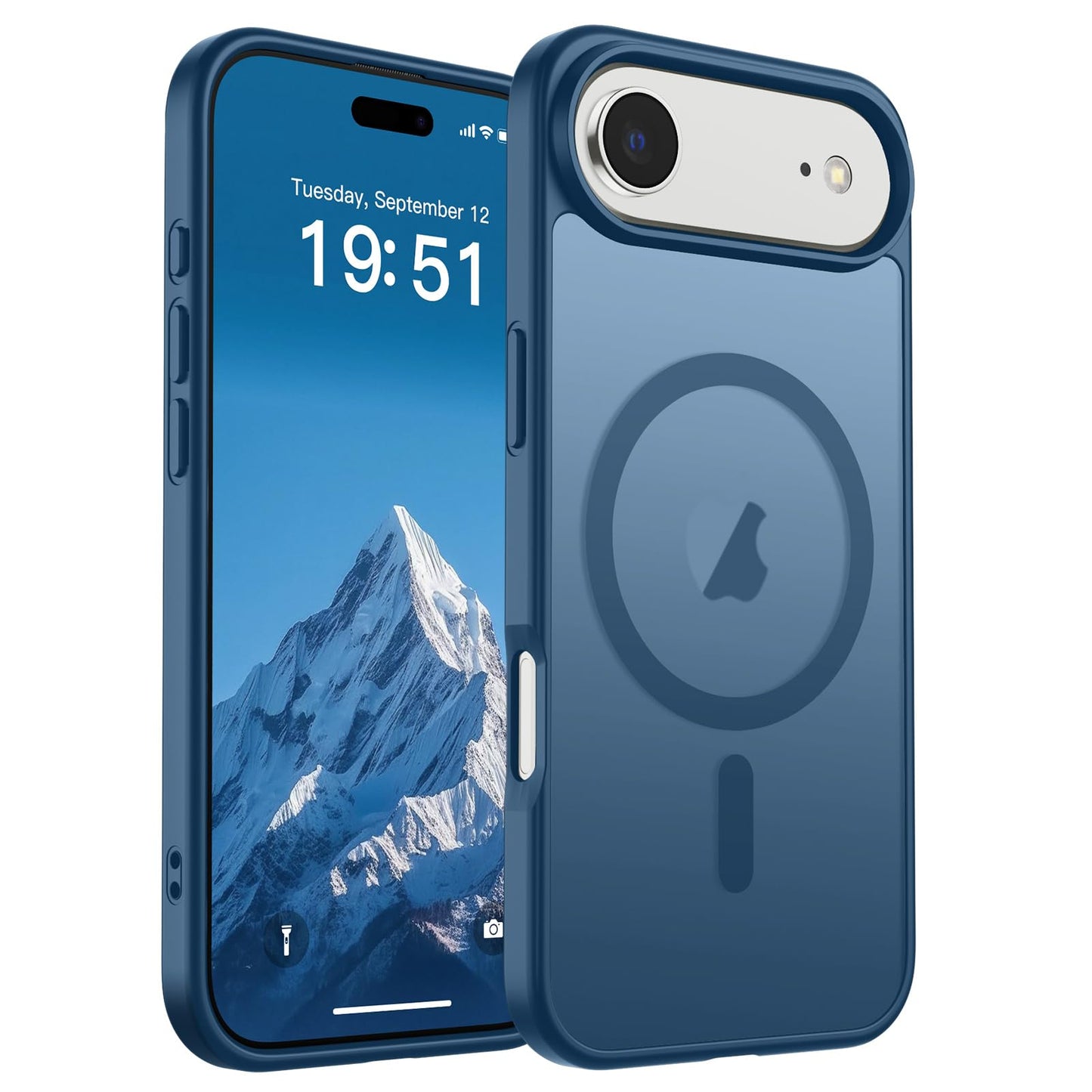 Magnetic for iPhone 14 Case & iPhone 13 Case (Compatible with MagSafe)(Military Grade Drop Protection) Translucent Matte Shockproof Phone Cover,Black