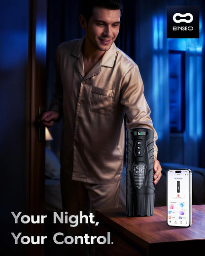 AI Sync Male Masturbator Sex Toys for Men - Adult Toy Male Sex Toys with 7 Thrusting & 7 Rotating Modes, Pocket Pussy Hands Free Sex Machine LCD Display with Visual Window & Mounting Base