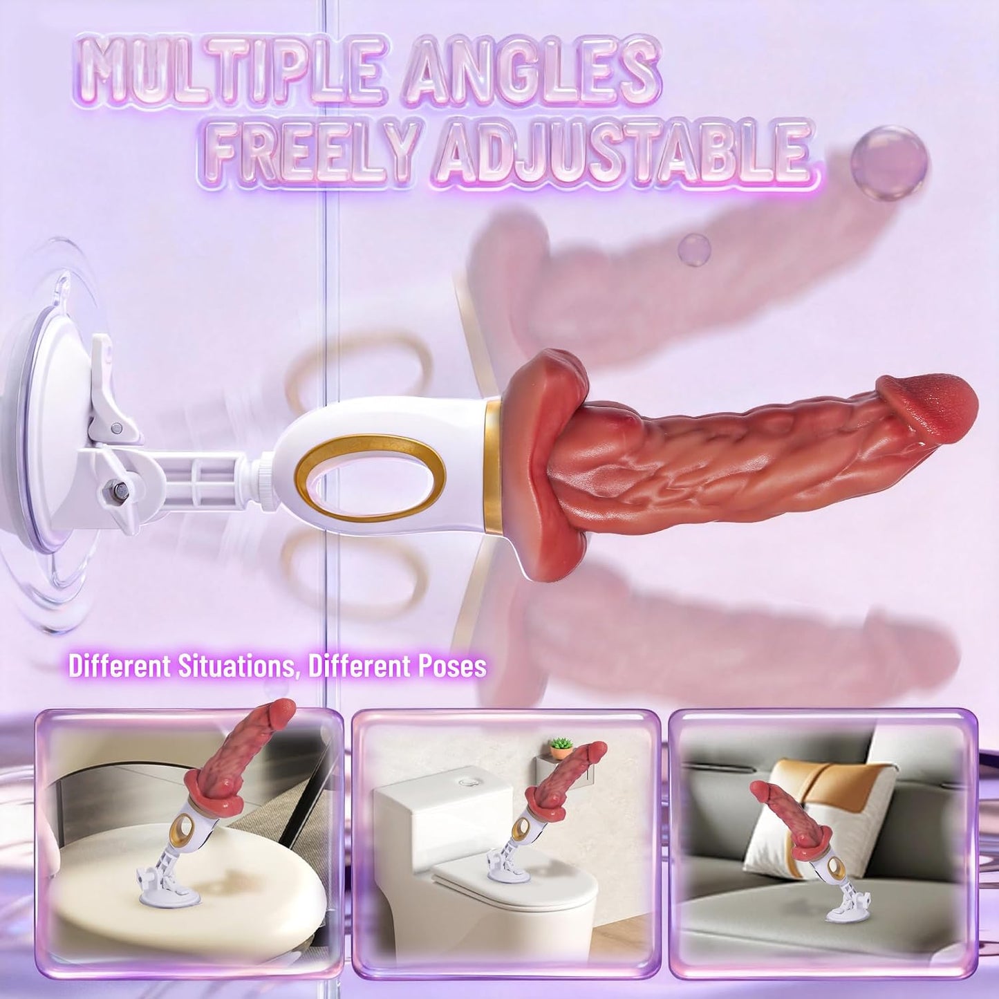 Thrusting Dildo Vibrator Sex Machine Adult Sex Toy,Muscle-Bound Realistic Dildos with 9 Wiggling Thrusting & 9 Vibrating Modes,Heating Huge Dildo with Suction Cup for Vagina Anal Sex Stimulation