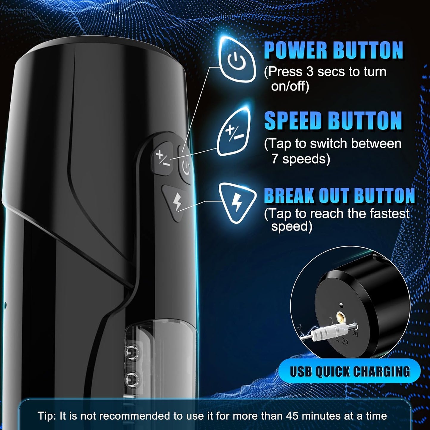 Sex Toys for Men Male Masturbator - Automatic Masturbators Cup with 7 Thrusting &Rotating Modes for Penis Stimulation, Electric Pocket Pussy Stroker, Adult Sex Toy with Suction Base