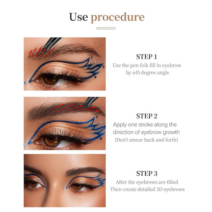 4-Claw Liquid Eyebrow Pencil, 6 Colors, Waterproof Natural Looking Microblading Effect, Professional Makeup Tool with Fine Tip (2#Dark Coffee)