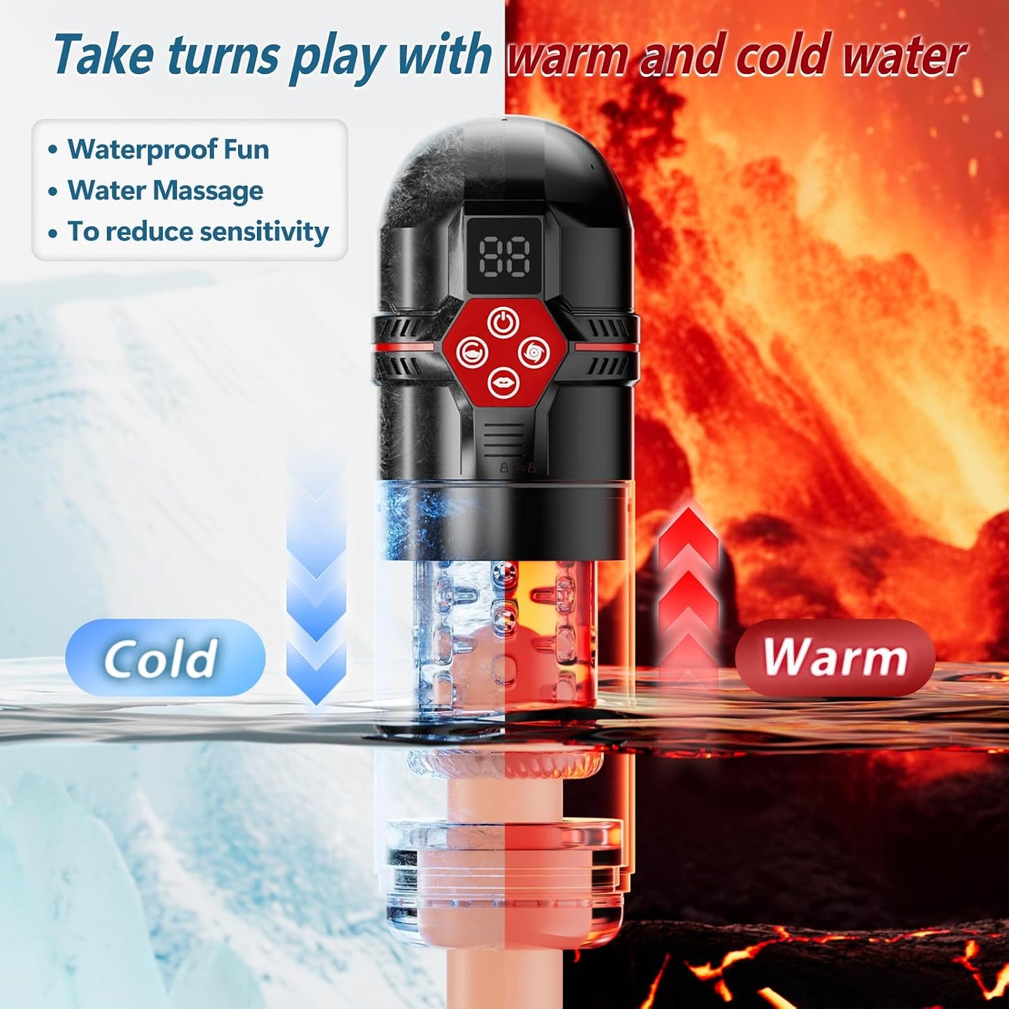 Mrgras Male Masturbator Penis Pump - AI Sync Male Sex Toys for Men with 12 S Vacuum Pump & 7 Thrusting Rotating Vibrating Sucking Licking Adult Toys Mens Sex Toys Pocket Pussy Pumps & Enlargers