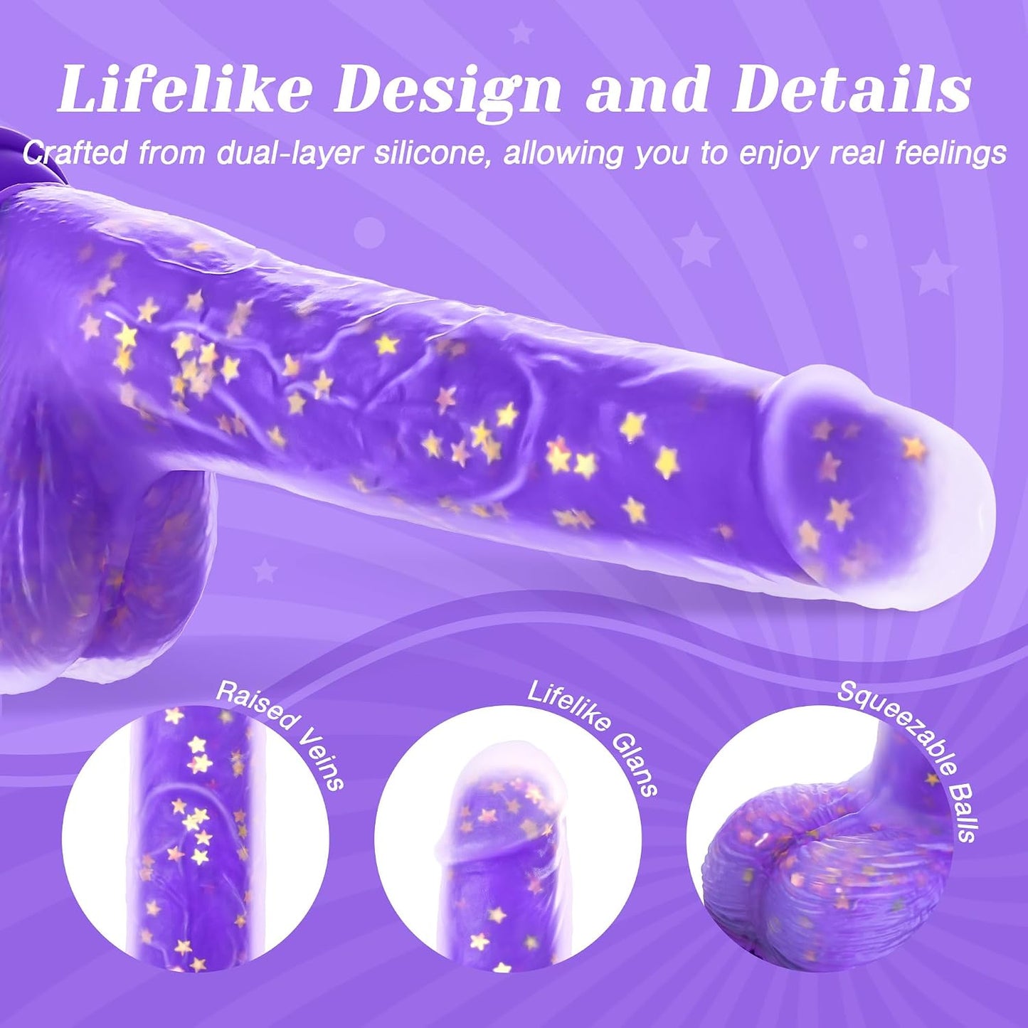 Tracy's Dog Thrusting Dildo Vibrator, 9.25" Realistic G-Spot Stimulator, Heating, 5 Thrusting Swinging & 7 Vibration Modes, Soft Silicone, Suction Cup, Remote Control, Adult Sex Toys for Women Couple