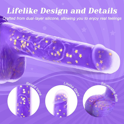 Tracy's Dog Thrusting Dildo Vibrator, 9.25" Realistic G-Spot Stimulator, Heating, 5 Thrusting Swinging & 7 Vibration Modes, Soft Silicone, Suction Cup, Remote Control, Adult Sex Toys for Women Couple