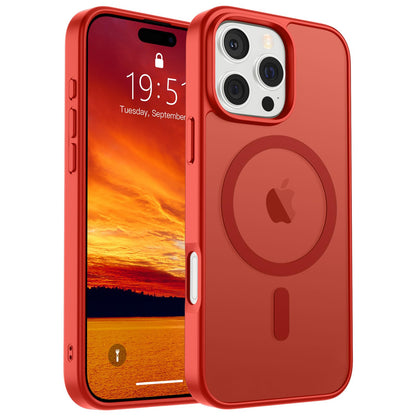 Magnetic for iPhone 14 Case & iPhone 13 Case (Compatible with MagSafe)(Military Grade Drop Protection) Translucent Matte Shockproof Phone Cover,Black