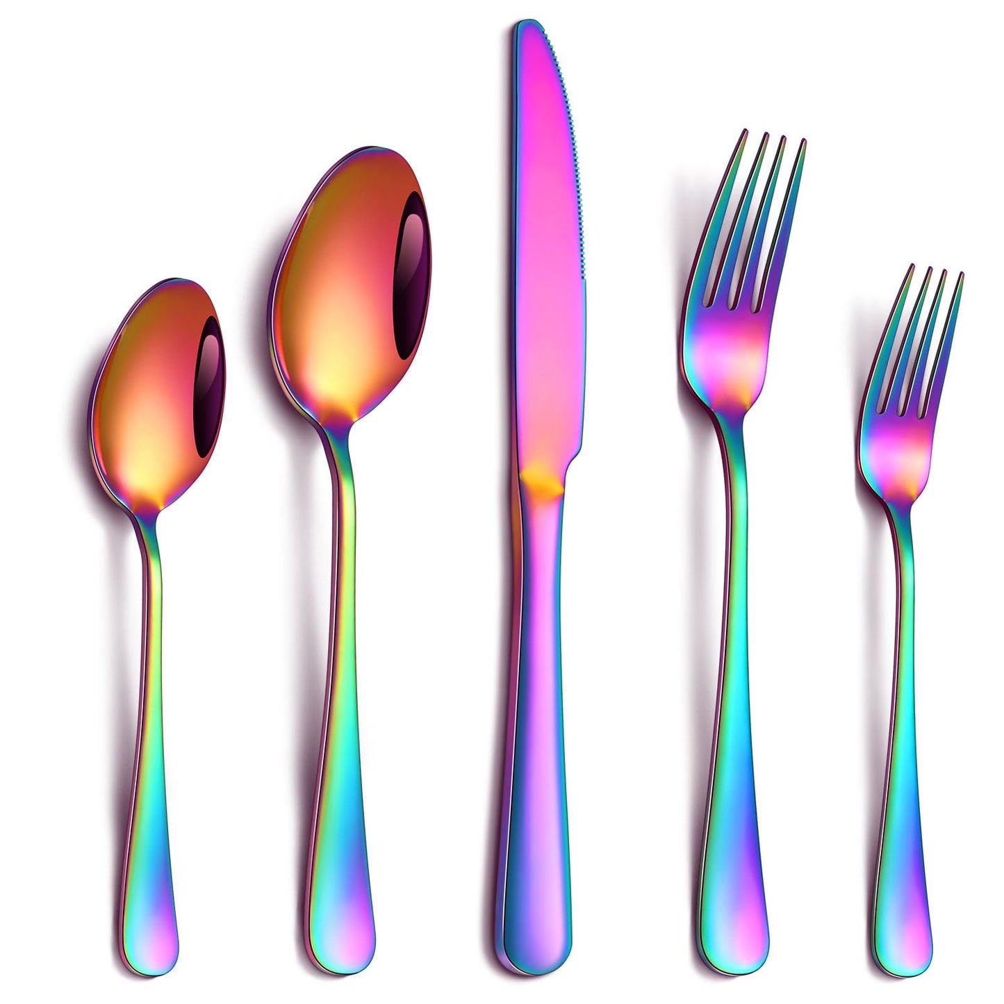 20 Piece Silverware Set, Stainless Steel Flatware Set for 4 Food Grade Novelty Flatware Cutlery Utensil Set Include Knife Fork Spoon Mirror Polished Dishwasher Safe