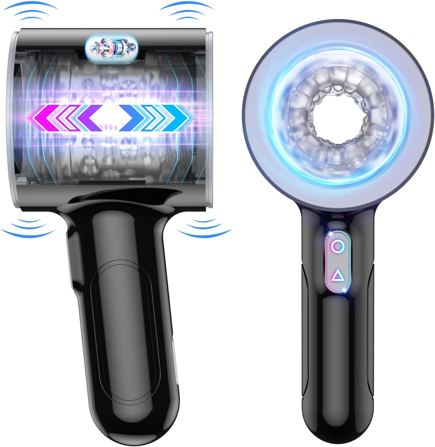 Automatic Male Masturbator, Stroking Male Masturbators Cup with 7 Powerful Thrusting & Vibrating Modes, Blowjob Machine Pocket Pussy for Men, Dual Open-Ended Penis Massager Sex Toys for Men