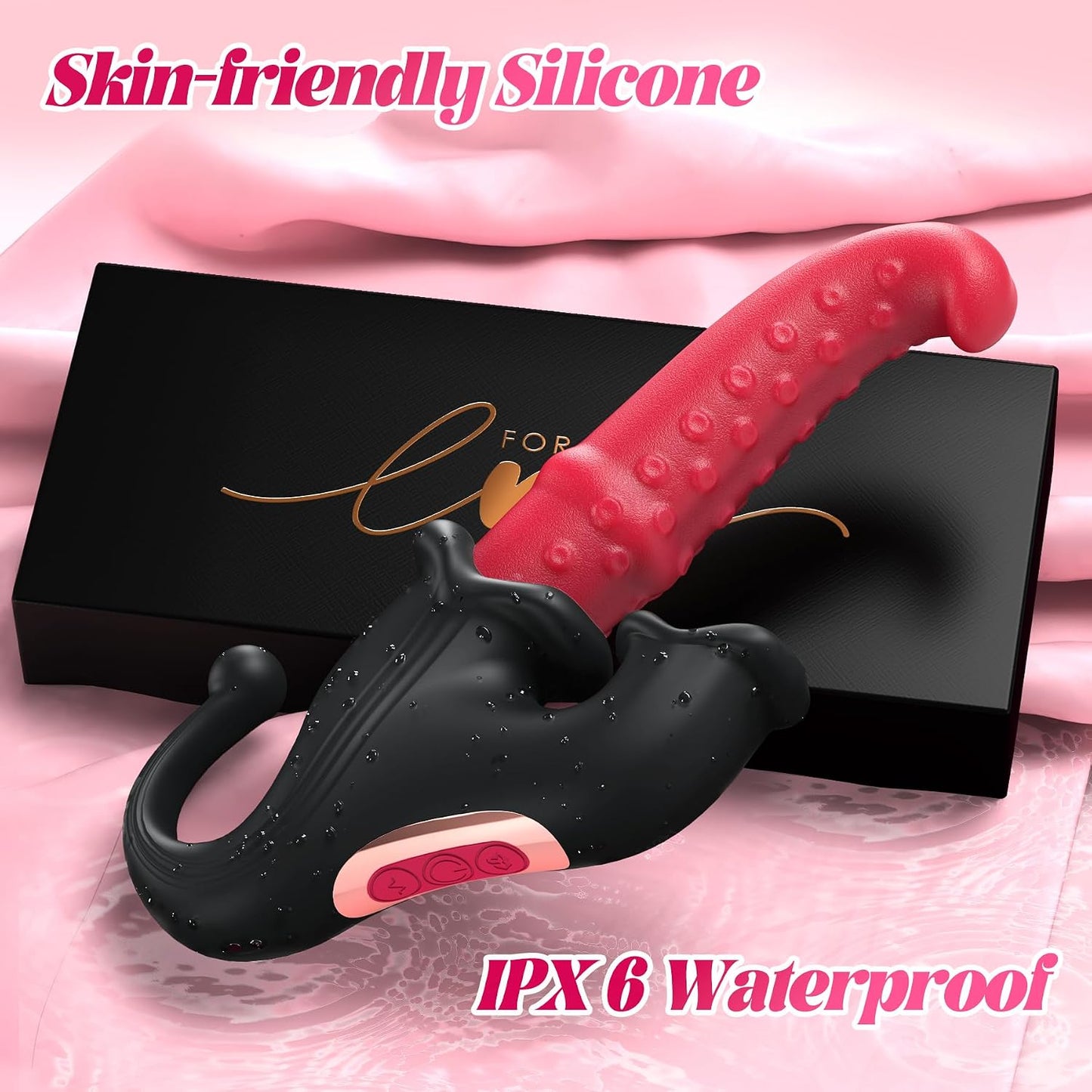 Thrusting Vibrator Sex Toys, SexyClub 4-in-1 G-Spot Vibrator with 10 Sliding Ring, Vibrating, Thrusting & Licking Modes, Rabbit Vibrators Sex Toy for...