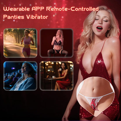Couples App Remote Control Wearable Vibrator, Couple Women Adult Sex Toys, Long Distance Panty Vibrator with Rabbit Stimulator for G Spot Clitoral Penis Pleasure, Healexcer Female Kinky Sex Toy Game