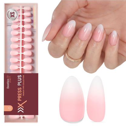Beetles French Tips Press On Nails: 150 Pcs Pink Short Square Press On Nails Fake Nail Tips, Reusable Acrylic Gel Nail False Nails Art DIY Gifts For Women