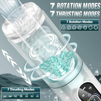 Automatic Male Masturbator Male Sex Toys, Sex Toys for Men Penis Pump with 7 Sucking & Vibrating & Thrusting & Rotating & Licking, Mens Sex Toy Adult Toys Blowjob Sex Machine Pocket Pussy Stroker