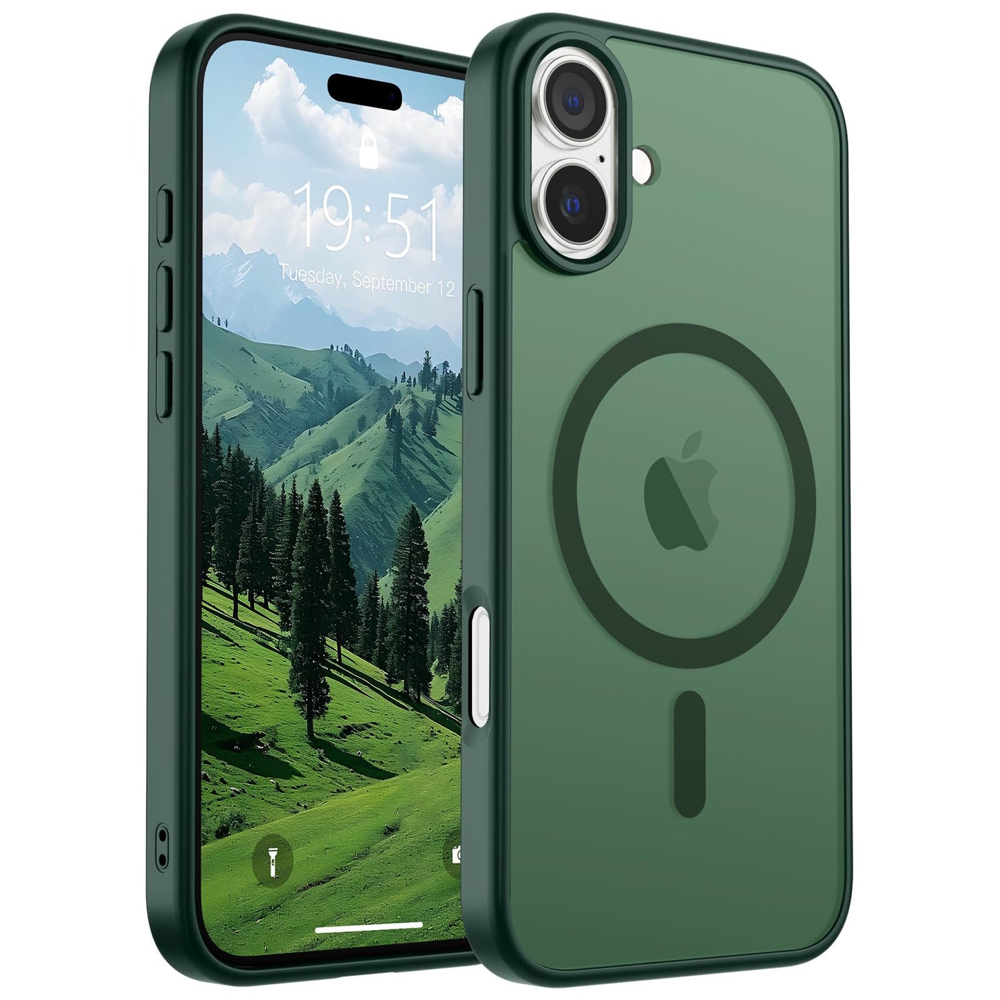 Magnetic for iPhone 14 Case & iPhone 13 Case (Compatible with MagSafe)(Military Grade Drop Protection) Translucent Matte Shockproof Phone Cover,Black