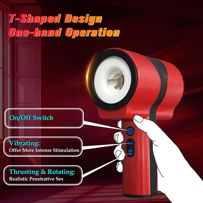 Male Masturbator Adult Sex Toys for Men - Dual-Sleeve Automatic Thrusting Rotating Vibrating Blowjob Sex Machine Oral Sex Toy Stroker Penis Vibrator, Mens Masturbators Cup Pocket Pussy for Men