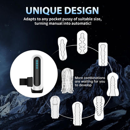 Automatic Penis Pump Male Sex Toys for Men Automatic Male Masturbator,Male Sex Toys with 6 Types of Piston Modes 5 Speed Changes + 10 Vibrating Hands Free Pocket Pussy Male Stroker with 3D