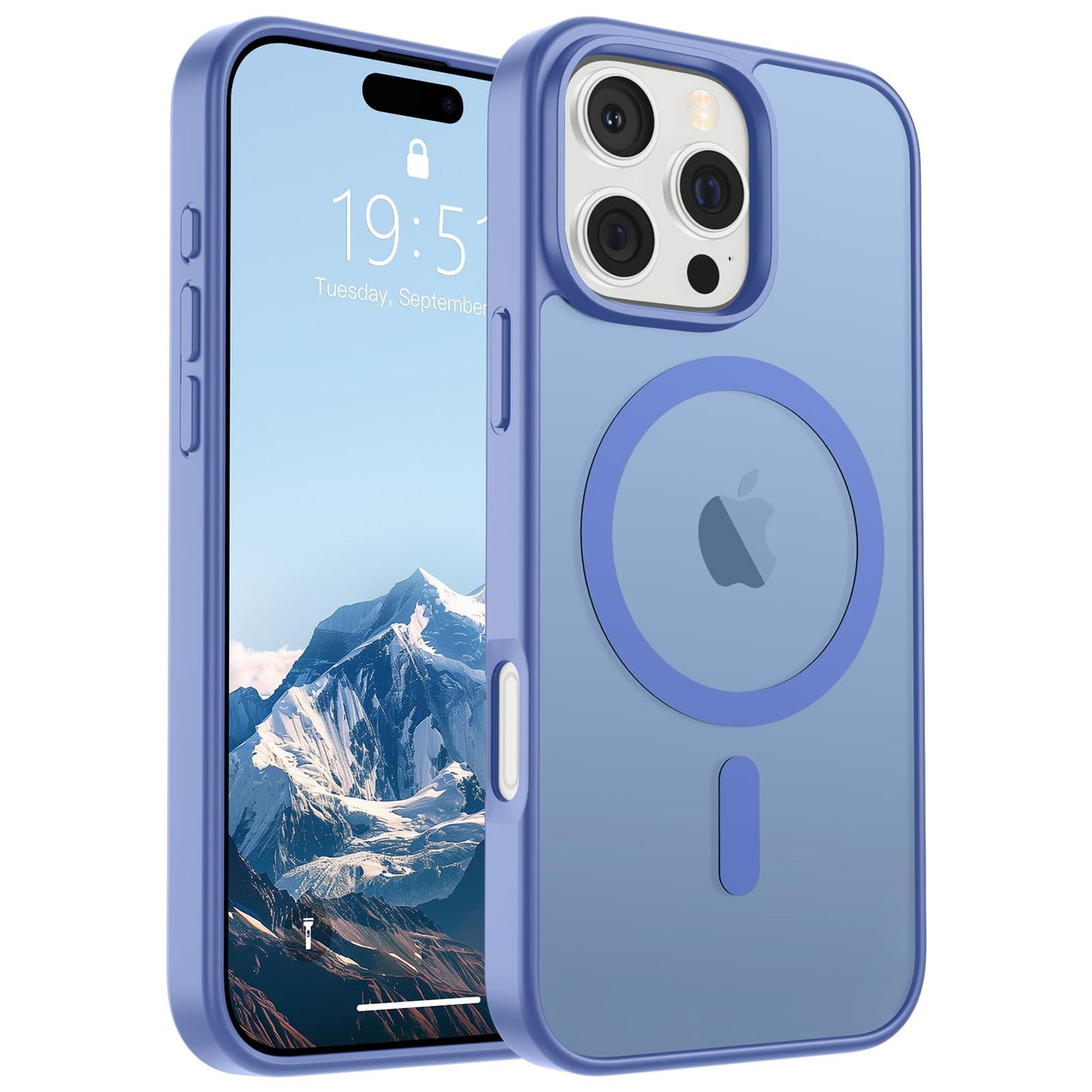 Magnetic for iPhone 14 Case & iPhone 13 Case (Compatible with MagSafe)(Military Grade Drop Protection) Translucent Matte Shockproof Phone Cover,Black