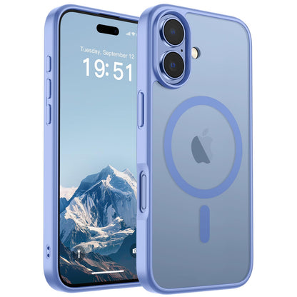 Magnetic for iPhone 14 Case & iPhone 13 Case (Compatible with MagSafe)(Military Grade Drop Protection) Translucent Matte Shockproof Phone Cover,Black