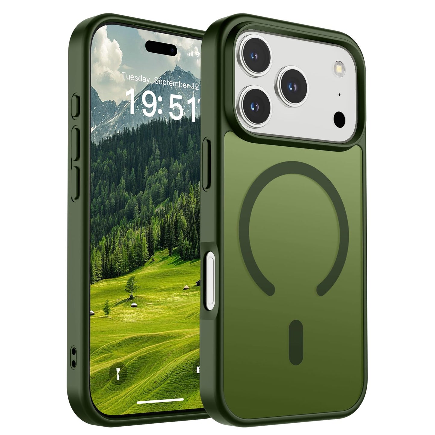 Magnetic for iPhone 14 Case & iPhone 13 Case (Compatible with MagSafe)(Military Grade Drop Protection) Translucent Matte Shockproof Phone Cover,Black
