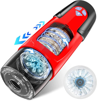 Sex Toys for Men Male Masturbator - Automatic Masturbators Cup with 7 Thrusting &Rotating Modes for Penis Stimulation, Electric Pocket Pussy Stroker, Adult Sex Toy with Suction Base