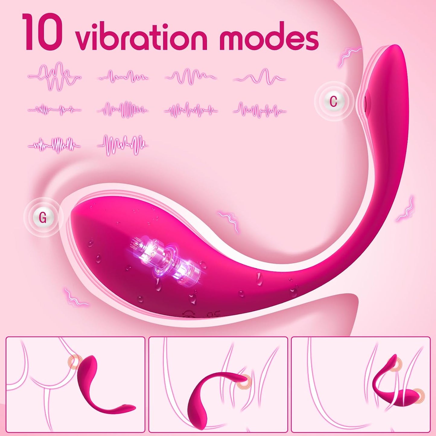 APP & Remote Control Wearable Vibrator, Women Sex Toys with 9 Vibration Modes, Female Sex Toys for Women Vibrater Soft and Quiet, Long Distance Mini Vibrator Bullet Anal G Spot Adult Couples Sex Toy