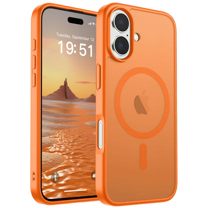 Magnetic for iPhone 14 Case & iPhone 13 Case (Compatible with MagSafe)(Military Grade Drop Protection) Translucent Matte Shockproof Phone Cover,Black