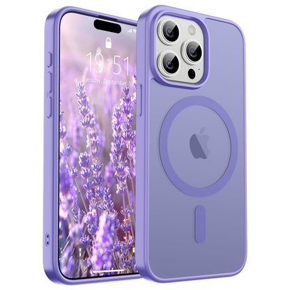 Magnetic for iPhone 14 Case & iPhone 13 Case (Compatible with MagSafe)(Military Grade Drop Protection) Translucent Matte Shockproof Phone Cover,Black