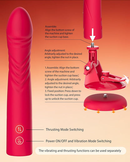 Sex Toys Thrusting Dildo Machine Vibrator - Detachable Riding Dildos Adult Toys with 10 Vibration Thrusting Modes, Adult Machine G Spot Clit Anal Toy with Removable Suction Cup and Base for Women Men