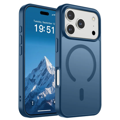 Magnetic for iPhone 14 Case & iPhone 13 Case (Compatible with MagSafe)(Military Grade Drop Protection) Translucent Matte Shockproof Phone Cover,Black