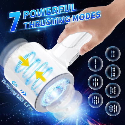 Automatic Thrusting Male Masturbators,Pocket Pussycats Male Masturbators Cup with 7 Thrusting & Vibrating Modes Mens Stroker Blowjob Sex Machine,Dual Open-Ended Penis Massager Self Pleasure Toys
